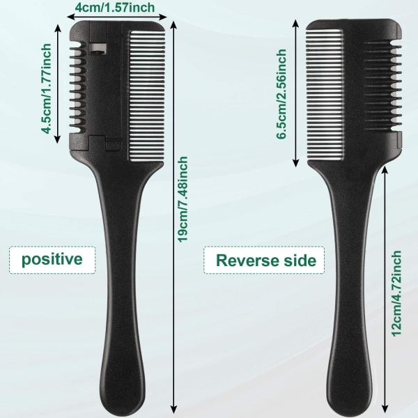 Razor Comb Hårtynder Kam Hårstyling Razor Comb Hårklipper Razor Comb Klippesaks Dobbeltsidet Hårstyling Razor Comb Værktøj til Hår C Black 1 Count (Pack of 1)