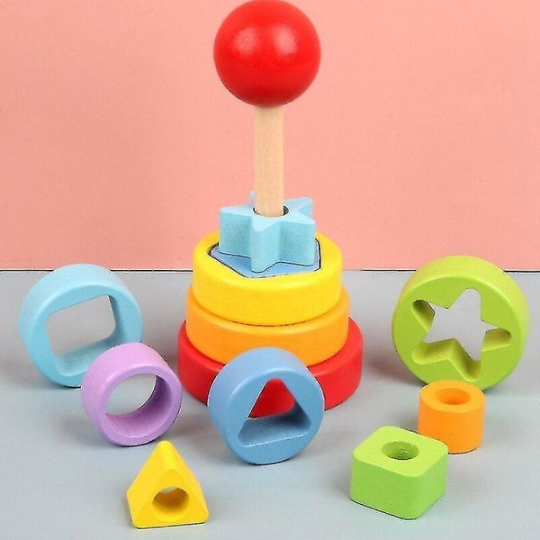 Hot Sell Pusselspel Barnleksaker Nesting Baby Shape Spel Leksak Barn Gör det själv Födelsedagspresent|block