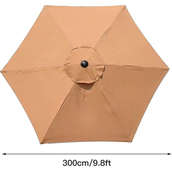 Aurinkovarjon suojus, korvaava terassivarjo 3m 6-ripainen aurinkosuoja pyöreä sateenvarjokatos ulkoilmaan, rannalle ja markkinoille