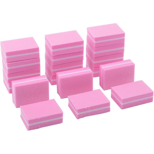 20 stk Nail Buffer Block, Profesjonell negleslipeblokker for Gel Natural Nails, Buffer Puffer Block Nail Art Tool for Salon Hjemmebruk (Rosa) Pink