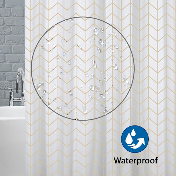 Bruseforhæng skimmel- og meldugbestandigt 180 x 180 cm (71 x 71 tommer) | 100 % polyester - sildebensmønster - pakke med 2 Herringbone 180 x 180 cm  2 Pack