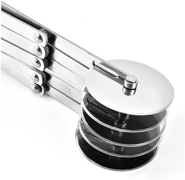 Stainless Steel Dough Divider, Expandable, 5 Wheels, Bread Cutter, Portable Dough Divider, Kitchen Accessory