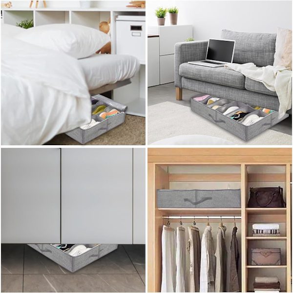 CE 2 st under-bed skoförvaring, hopfällbar under-bed skobox med transparent lock för totalt 24 par - under-bed förvaringslösning stil B Styleb2pcs