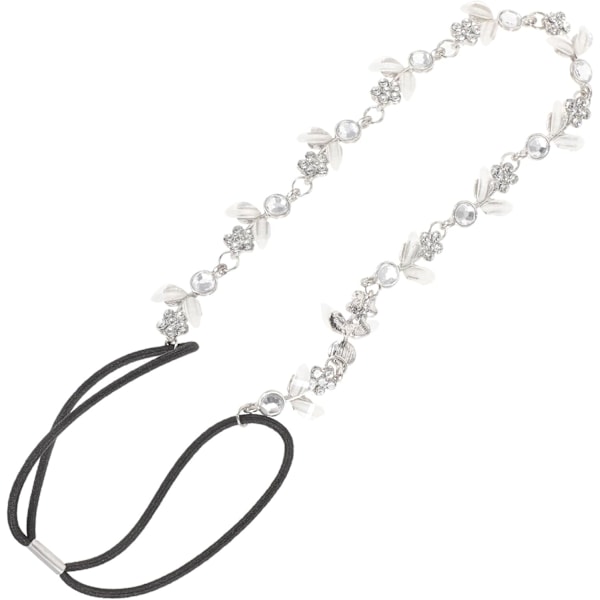 Bling Bling Lyxig Kvinnor Flickor Strass Elastiskt Hårband Hårband Hårkläder Hårbåge Silver 1 count (Pack of 1)