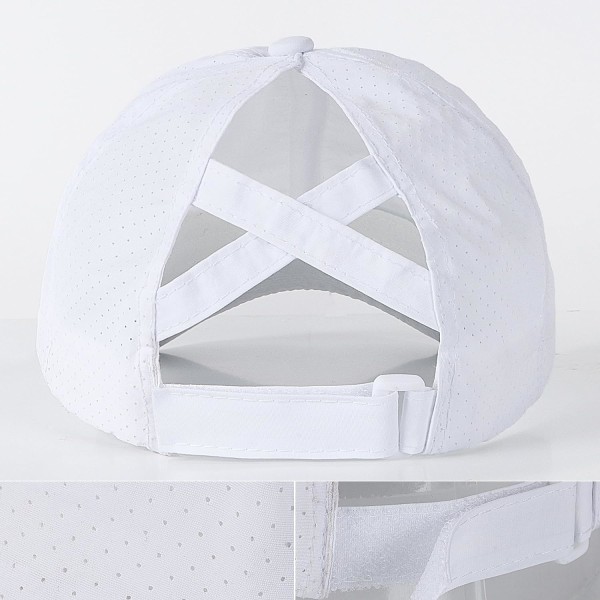 Naisten baseball-lippis - Poninhäntä aurinkolippis Nopeasti kuivuva juoksulippis Naisten golflippikset Criss Cross Säädettävä Trucker-lippikset Naisille Tytöille White One Size