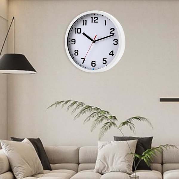 Väggklocka Batteridriven Tyst Icke-tickande Väggklocka Modern Kvartsdesign Dekorativ Inomhus Kök Kontor Sovrum White 9Inch