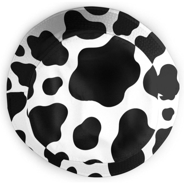 EN Hinkar Mode Solhatt Packbar Utomhus Fiskarehatt för Kvinnor och Män Black and White Cow Print One Size