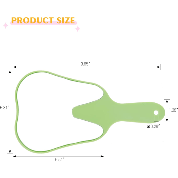 Tandformade söta handhållna smink- och patientspeglar i plast, present till kvinnor och barn Green