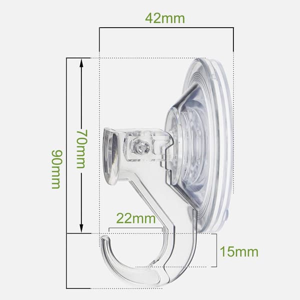 Set of 2 Transparent Wall Mounts with Suction Cups, Load 3KG, Plastic Suction Cup Holder for Kitchen/Bathroom