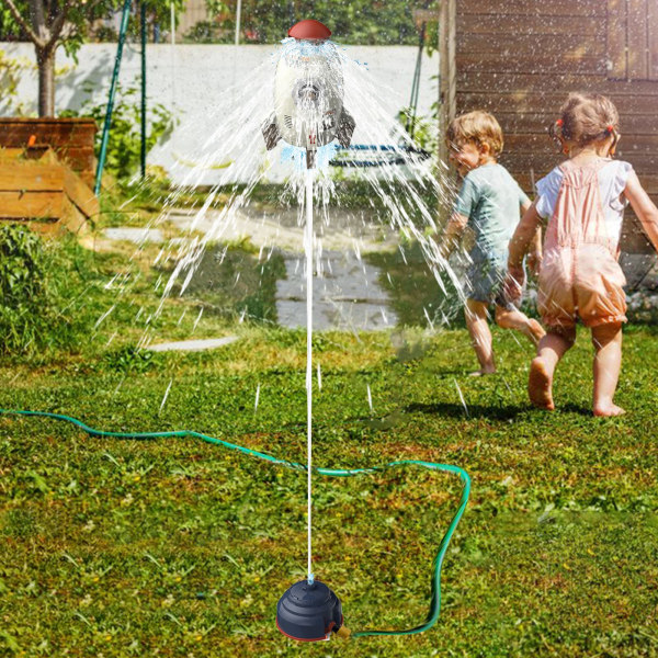 Raketti sprinkler lelut vesiroiske raketti ulkoilma vesileikki lapsille RocketSummer puutarha nurmikot vesilelut suihku lapsille 3 vuotta ja sitä vanhemmille (harmaa)