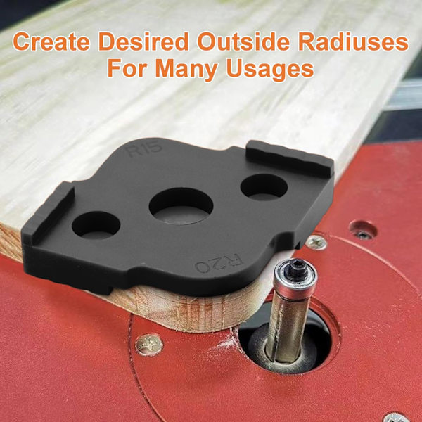 Jig Router Skabeloner Hjørne Radius Fræsning Skabeloner, ABS+CNC Høj Hårdhed Behandling Lim, Fræsning Afrundede Hjørner Fræser Skabeloner, R5 4 packs(Black)