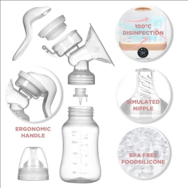 Manuel brystpumpe - Meget nem at bruge - Flot og ergonomisk design (150 ml) - Baby Comfort