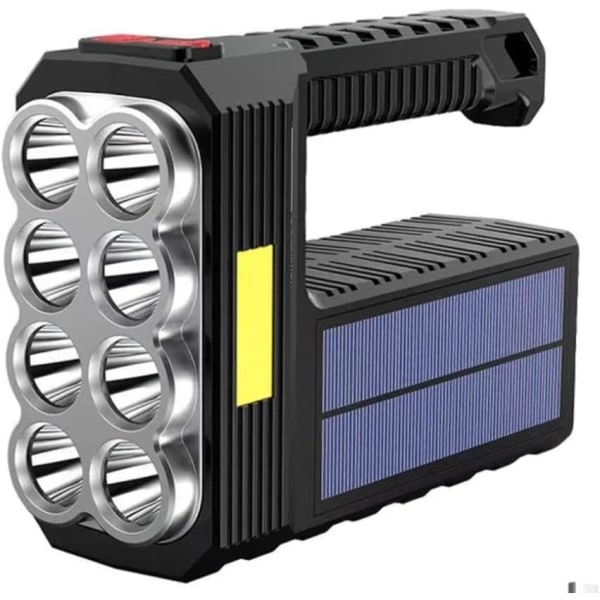 Solar Handheld taskulamppu - Erittäin kirkas ladattava kannettava taskulamppu - Tehokkaat työvälineet - Kirkas valo retkeilyyn kotityökäyttöön Hätä