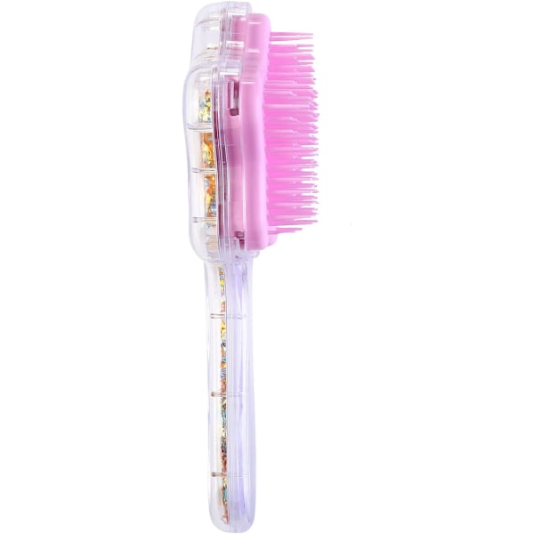 Hårborste med Paddel för Små Flickor (3-8 år), Glider Lätt Genom Tovor Utan Att Dra, Enhörning Glitter Borst Tangle Brushes (Lavendel)