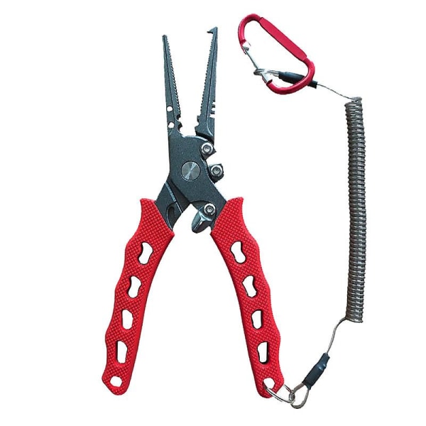 Fiske Tang, Saltvandsbestandig Krogfjerner, Split Ring Tang, Fiske Tang Med Skede Og Lanyard, Rustfrit Stål Fiskeværktøj 1stk Rød