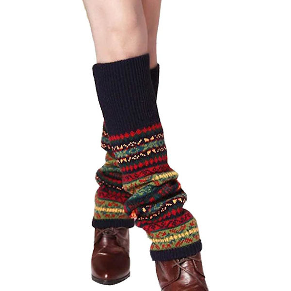 Fashion Dam Leg Warmers Hög Knästrumpa i Stickad Bohemisk Stil för Kvinnor