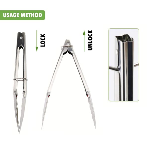 Små serveringstänger i rostfritt stål, 7-tums salladstänger, 3-delars set (silver)