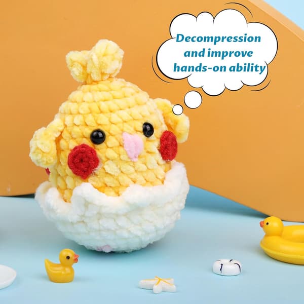 Crochet Kit for Beginners with Chenille Yarn - Crochet Kit for Beginners and Adults - Includes Instructions and Video Guides
