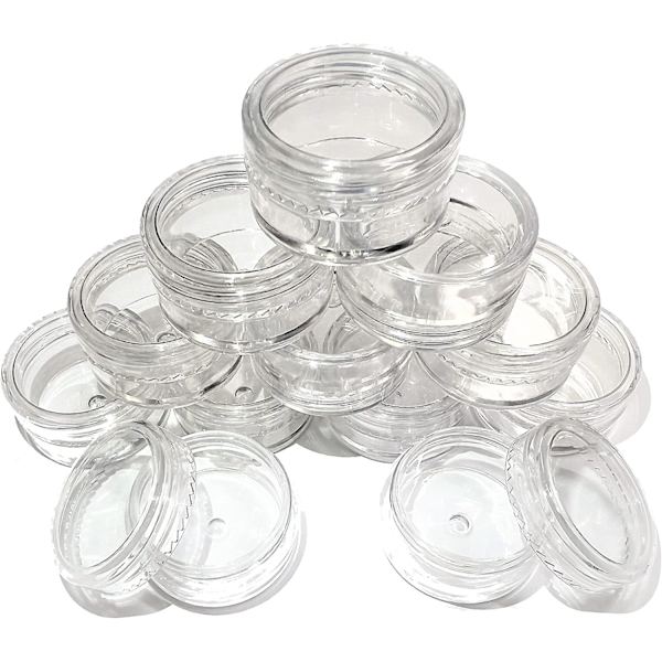 12 små klare runde rejseprøve krukke krukker 5ml tomme plastik kosmetik krukker med låg, klare runde mini bærbare kosmetik beholdere til cremer masse