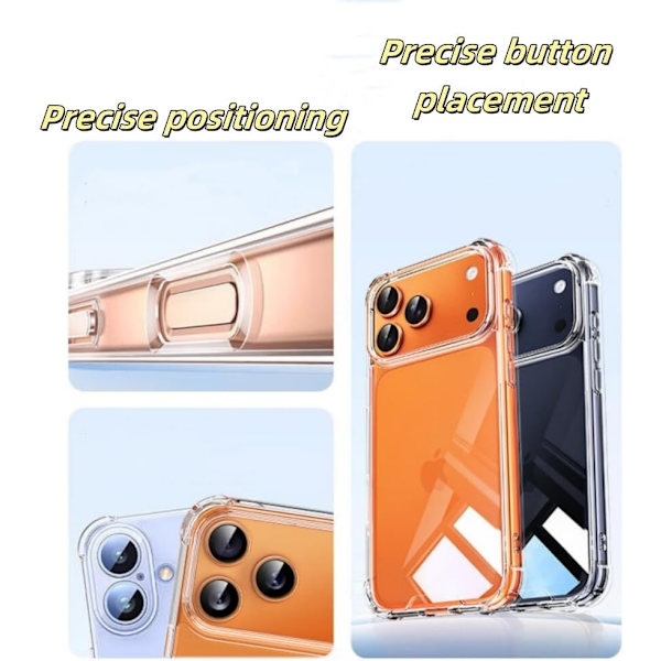 Clear Case for iPhone 17 Pro, Clear a17 Pro Case Slim Hard PC Back and Soft TPU Shockproof, Scratch-Resistant Shockproof Protection