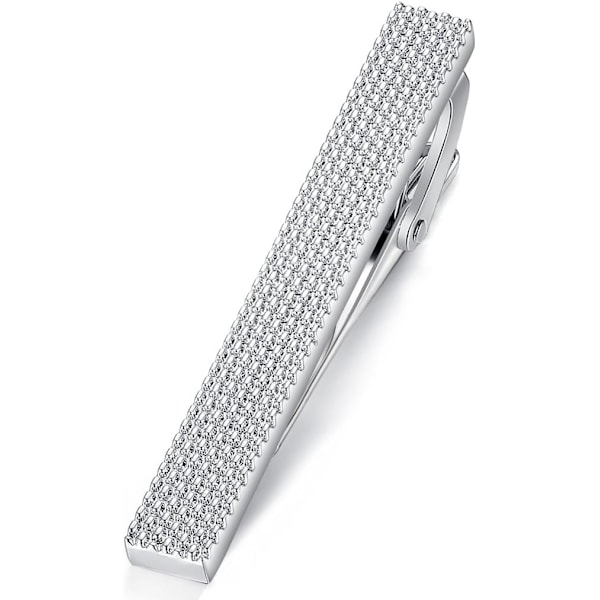 Mænds slipsklips, normal størrelse, rustfrit stål, til forretningsbryllupsgave, 5,4 cm Silver