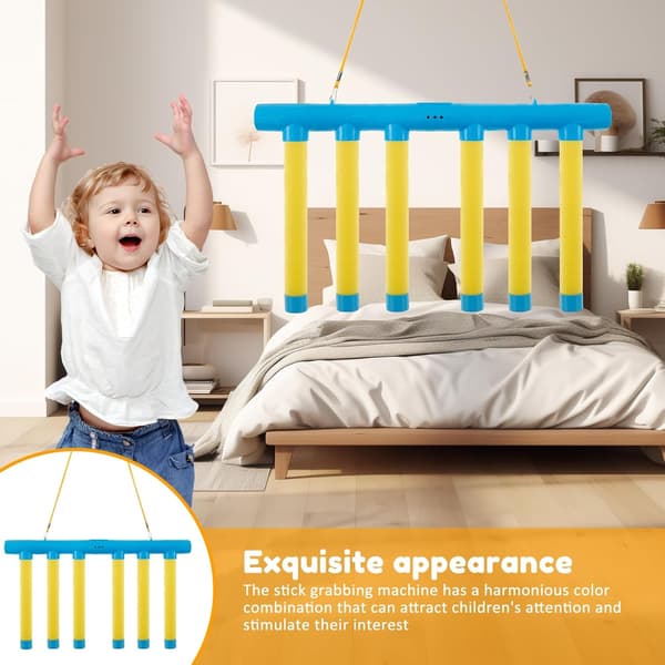 Catch the Sticks Game Reaction Training Toy Falling Sticks Game Catch Game 3 Falling Speeds Adjustable (Yellow)
