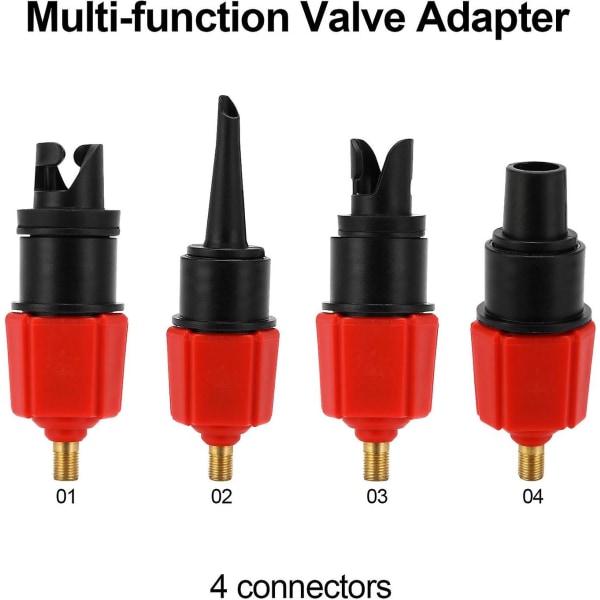 Adapter för uppblåsning av SUP-pump, luftpumpomvandlare, fäste för vanlig luftventil för 4 standarduppblåsnings-B