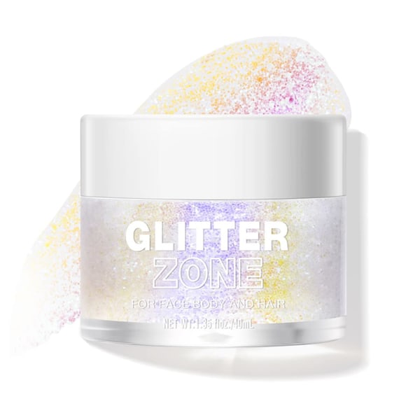 Holographic Body Glitter Gel för kropp, ansikte, hår och läppar. Färgskiftande glittergel under ljus -1,35 oz (3# )