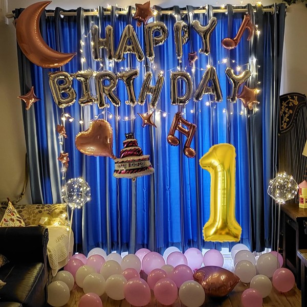 Mber Balloner, Farverige Helium Tal Balloner til Fødselsdag, Selvoppustelige Tal Balloner, Folie Ballon til Fødselsdagsfest, Nytår Dec Gold #1 Large