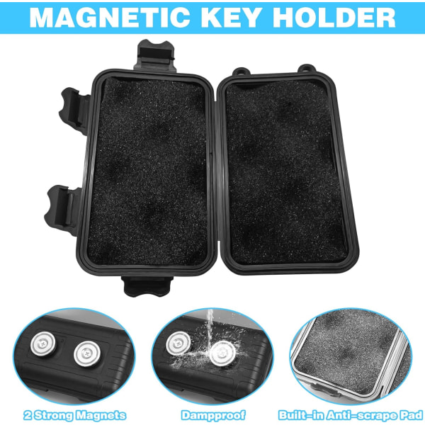 Magnetisk nyckelhållare under bilen, göm en nyckel Magnetisk bilnyckelhållare nyckelgömma, vattentät dold nyckelhållare case för utomhusresor, magnetisk K