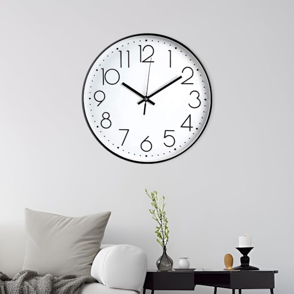 Lås 9 tommer stille ikke-tikkende moderne kvartsbatteridrevet digital stille feie kontor hjem skole kjøkken dekor klokker svart Pearl White 9Inch