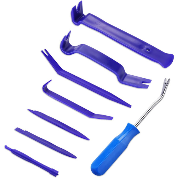 7PCS Bil Auto Trim Fjernelsessæt, Værktøjssæt til Bilradio Dør Dashboard Installation, Plast Pry Værktøj, Bilpanel Dash Interiør Tilbehør, #6 7pcs Blue