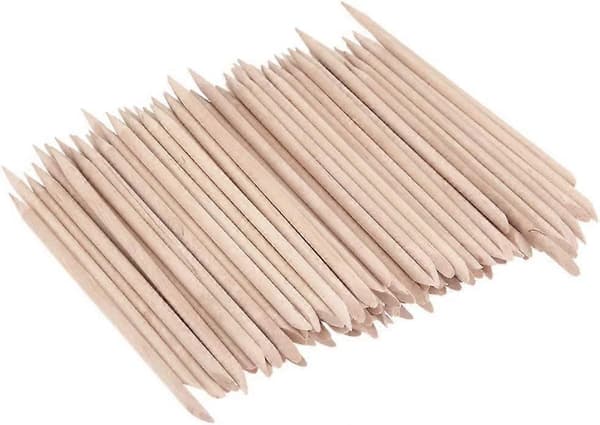 200-pack Orange Trä Nagelstickor, Dubbla Huvuden Multifunktionella