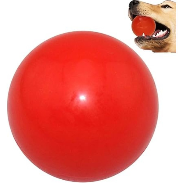 Dog Training Accessories, Pure Natural Rubber Solid Rubber Bouncing Ball, 7CM, Red