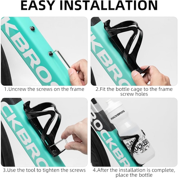 Cykel Vandflaskeholder med BPA-fri 800ml/28oz Cykelflaske, Sort Glans Stærk Cykel Vandflaskeholder, Cykel Kopholder, Cykel Flaskeholder #2 Blue #1 Bicycle Holder+Bottle