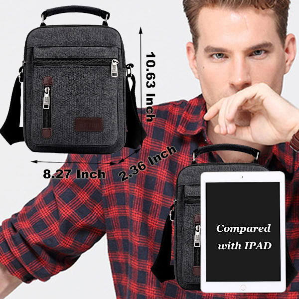 Miesten olkalaukku kangas Messenger laukut Matkustaa crossbody laukku Suuri kapasiteetti Casual käsilaukku useilla taskuilla Työhön Ostokset Vaellus Dai
