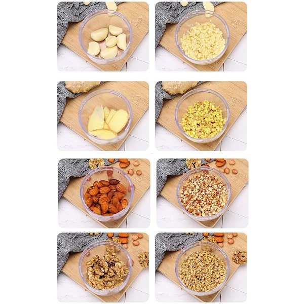 Manuell nøtte-kvern med håndsveiv - Nøttehakker, peanøttkvern, tørket fruktknuser for ulike nøtter til baking, for kjøkken Transparent, Grey