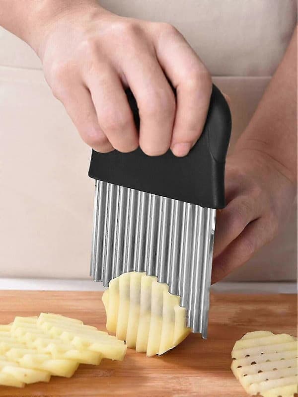 Justerbar pommes frites-kutter i rustfritt stål, vaffelkutter