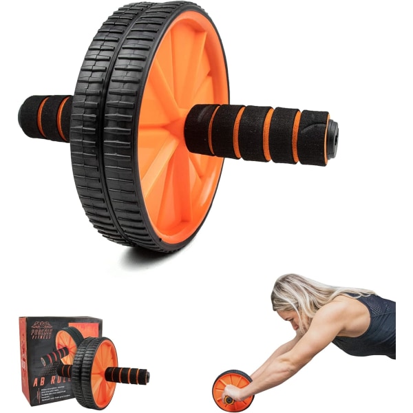 Ab-rulle - Mavehjul til mavetræning og kernetræning for mænd og kvinder i hjemmet og fitnesscenter - sort, pink eller orange