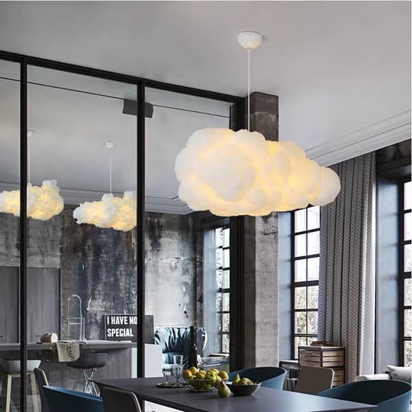 Simulation Cloud Hanging Light Creative Cotton Cloud Chandelier Ceiling Lamp Decorative Cloud Ceiling Lamp Hanging (30*20CM)