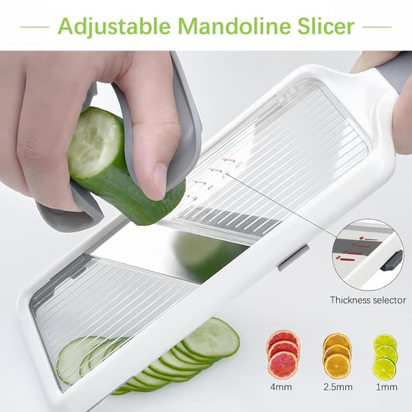 Comfortable Handheld Mandoline Slicer, Adjustable Vegetable Slicer, Mandoline, Onion Potato Salad Food Processor, 3-Slice Thicknesses
