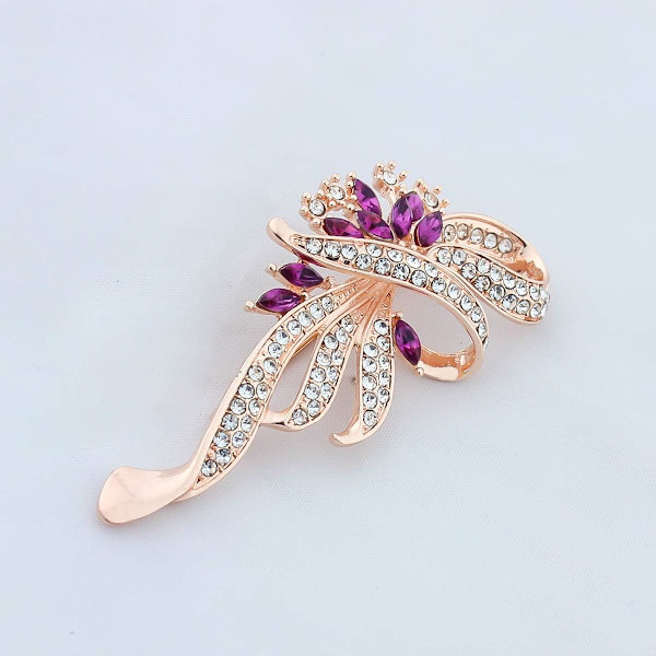 Luotu Kristalli Fancy Vintage-tyyli Rintaneula Naisille, Tytöille, Naisille Purple