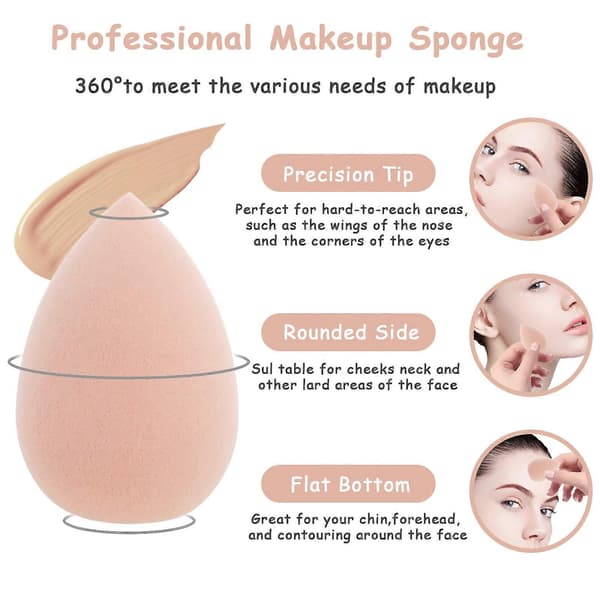 Makeup Svamp Beauty Blender 6 Stykker Ansigt Makeup Børster Sæt