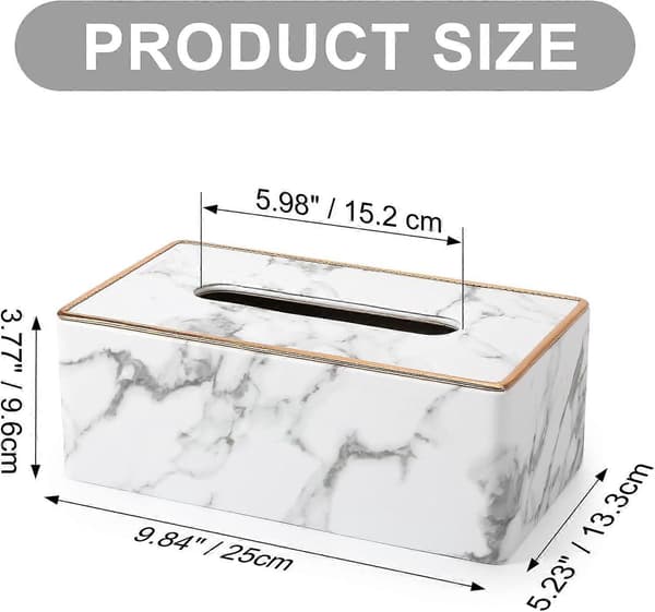 Rektangulär Tissue Box Hållare Tissue Box Omslag PU Läder Ansikts Tissue Dispenser för Hem Badrum, Vardagsrum, Sovrum, Matsal