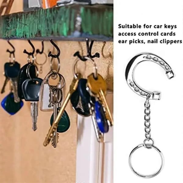 Elegant Nyckelring med Silverhästsko, Robust Legeringsmaterial, Hästbett Nyckelringstillbehör för Ryttare Silver