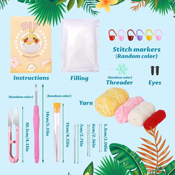 Crochet Kit for Beginners with Chenille Yarn - Crochet Kit for Beginners and Adults - Includes Instructions and Video Guides