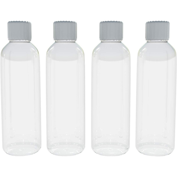 Monipakkaus 4 muovipulloa kierrekansilla 100 ml pullot Ihanteellinen matkustamiseen Clear