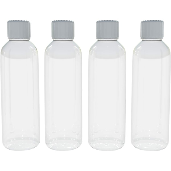Multipakke med 4 plastikflasker med skruelåg 100 ml flasker Ideel til rejser Clear