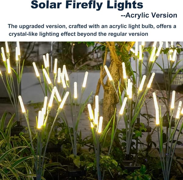 Solcellelamper til haven, nyeste version af solcellelamper, dekorative solcellelamper til dekoration af have, terrasse og gangsti (2-pak)