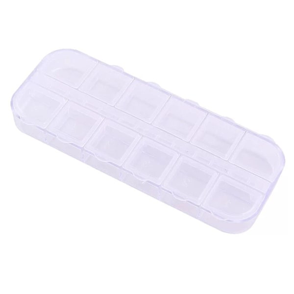 12 fack diamantmålning transparent förvaringslåda - Förvaringslåda transparent